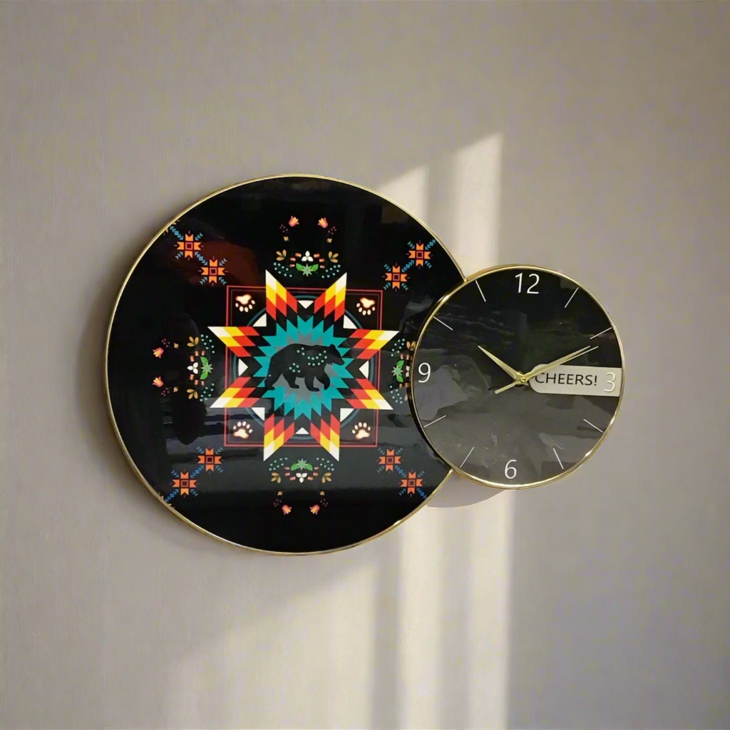 Horloge Murale Ourson Amérindien