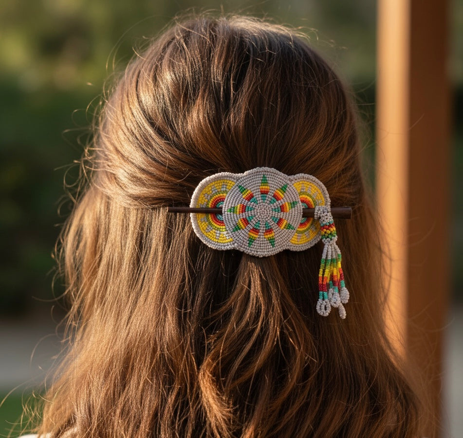 Barrette américaine grise et jaune