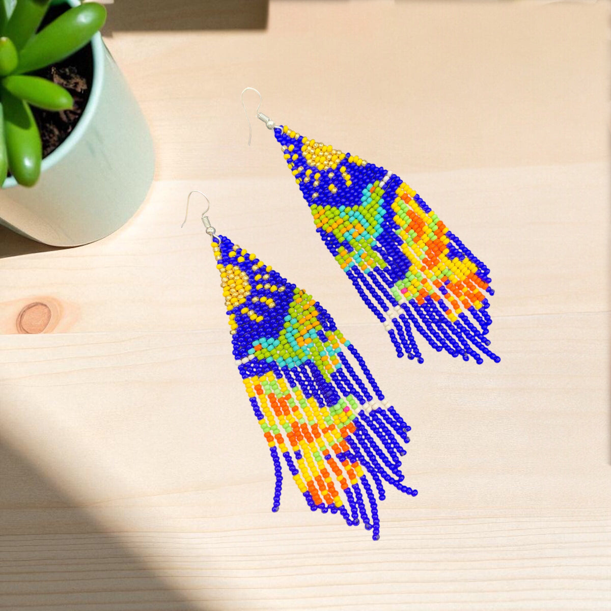 Boucles d'oreilles perlées Blue Sky Dancer