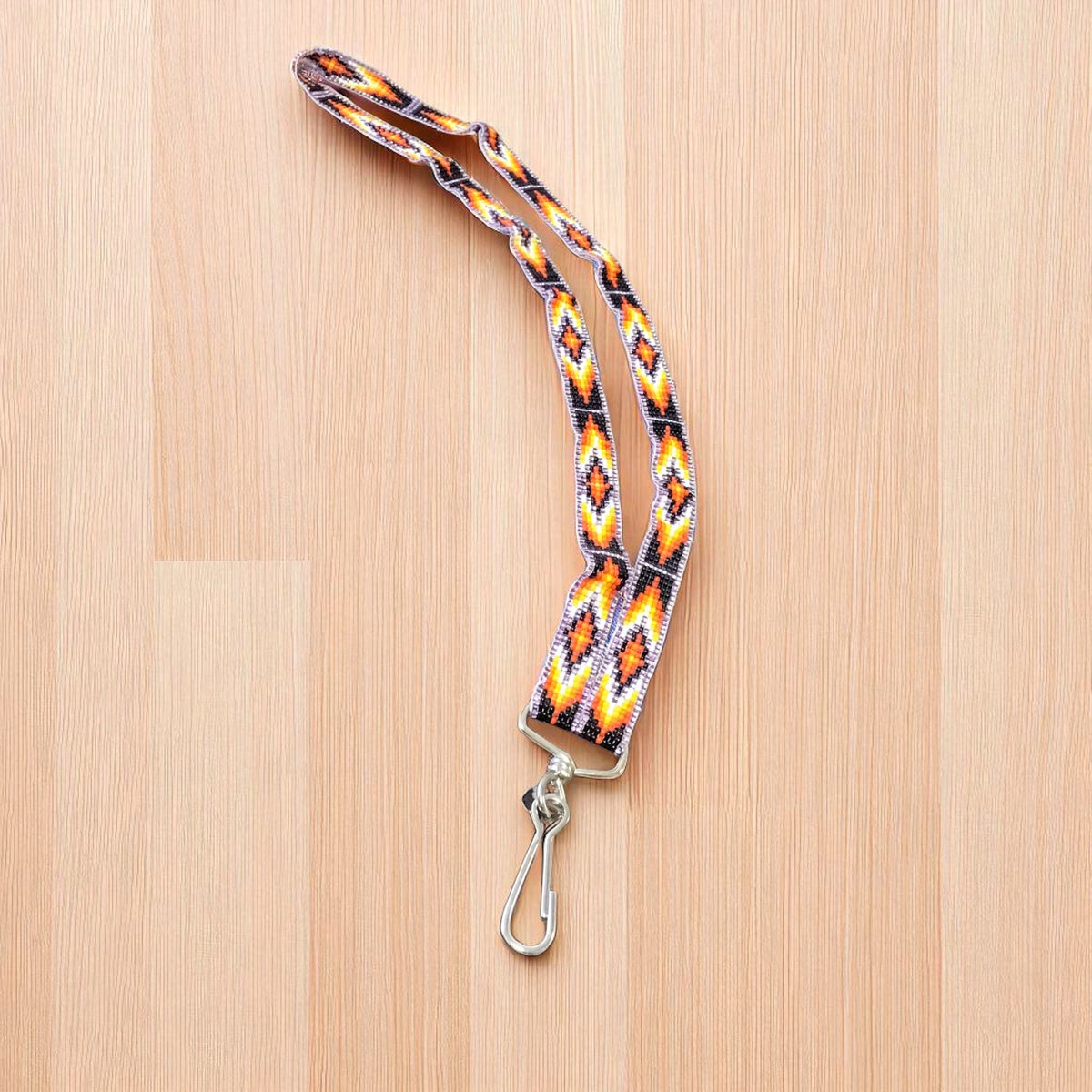 Lanière en perles indigènes violet, noir, noir