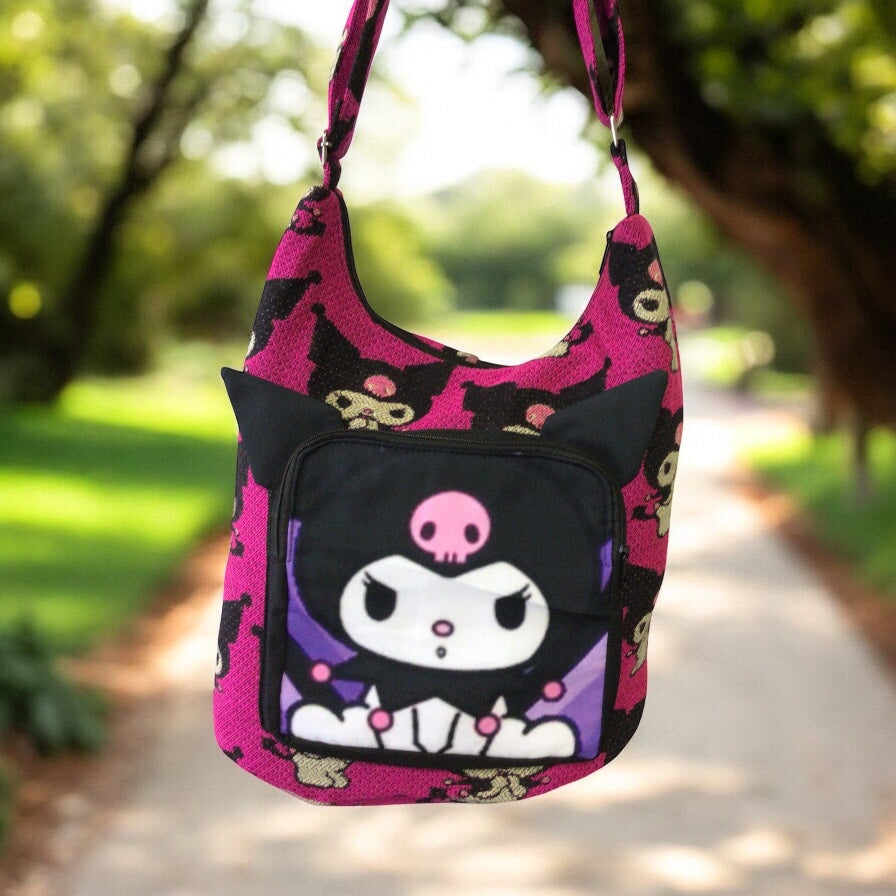 Sac à bandoulière Kuromi rose