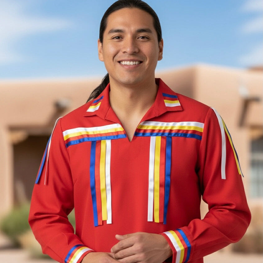 Chemise à ruban rouge