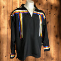 Chemise noire à rubans