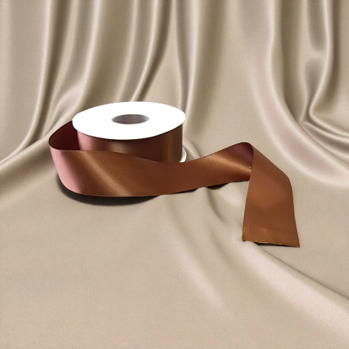 Ruban satin double face-Chocolat #870 -3.8 cm de large
