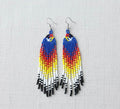 Boucles d'oreilles Firebird Spirit perlées, bleues et rouges, 4 coins