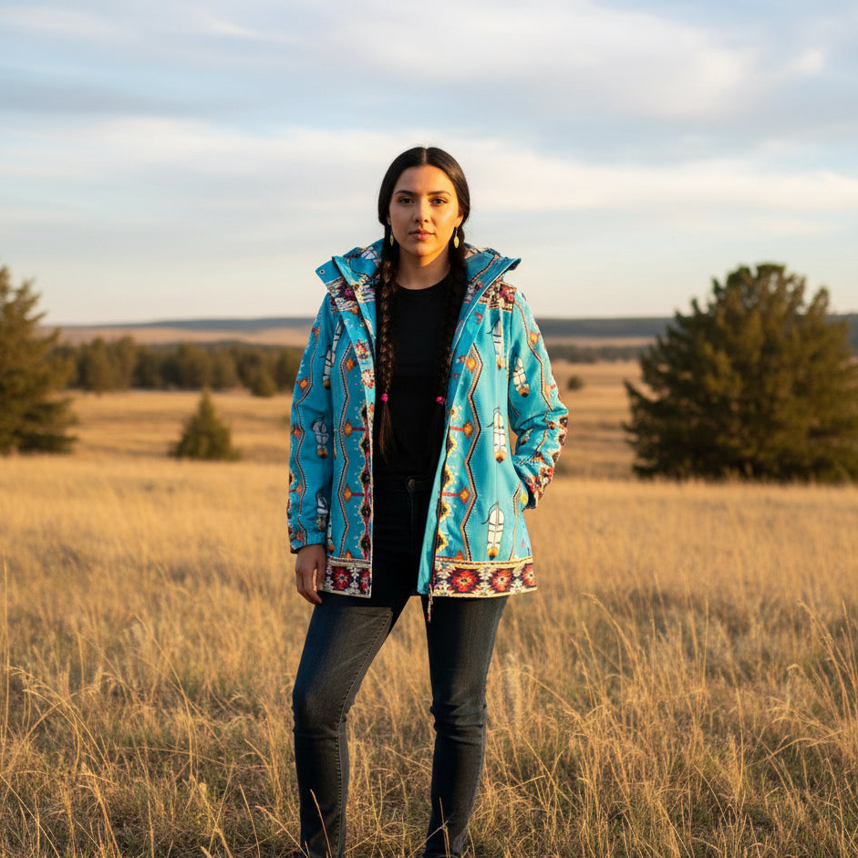 Manteau mi-long en plumes Dacnis