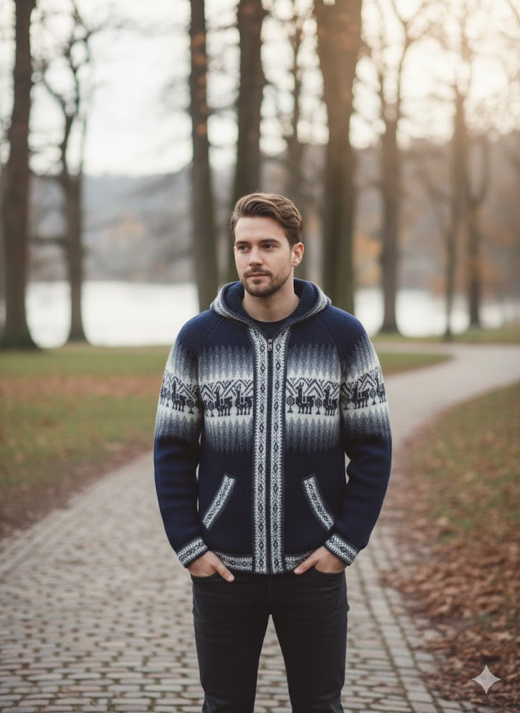 Pull Unisexe Bleu Marine en Alpaga