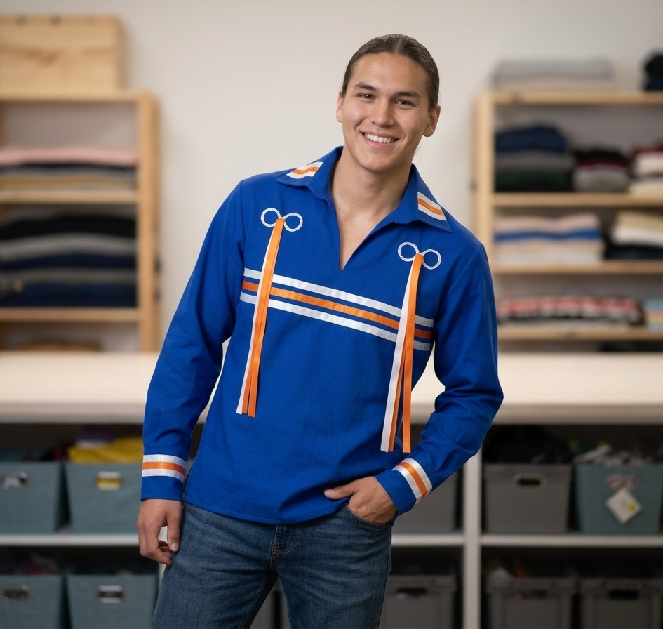 Chemise ruban bleu (nœud)