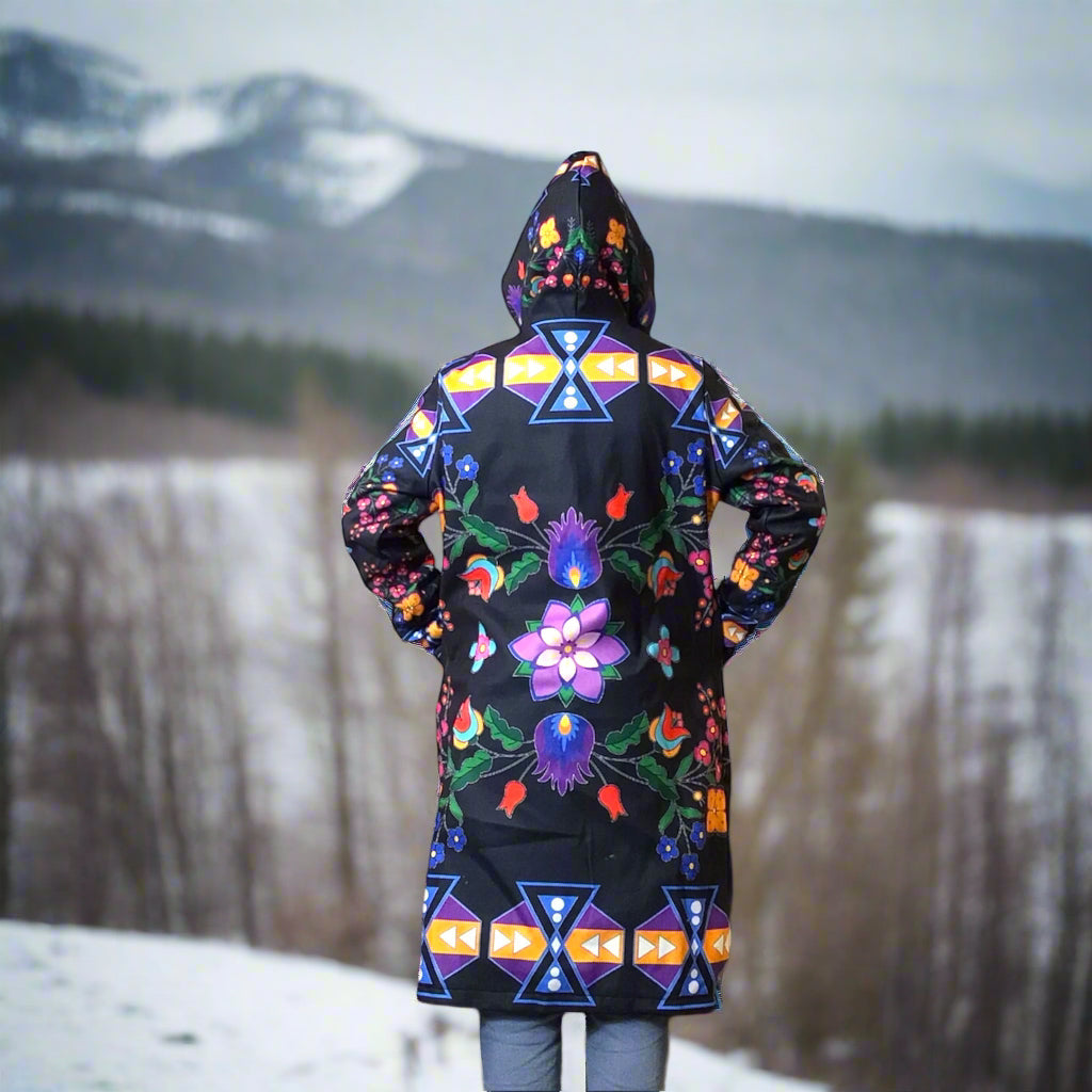 Manteau long à fleurs rose OLDTRIBES™