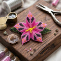 Barrette à cheveux perlée Ember Bloom rose