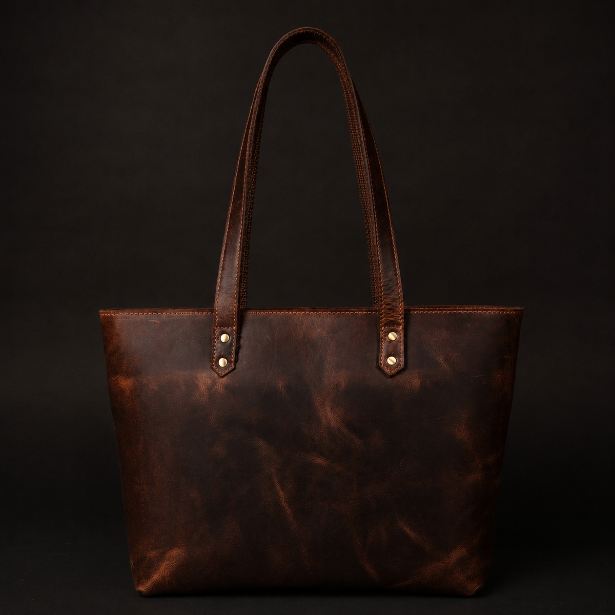 Sac cabas classique en cuir marron