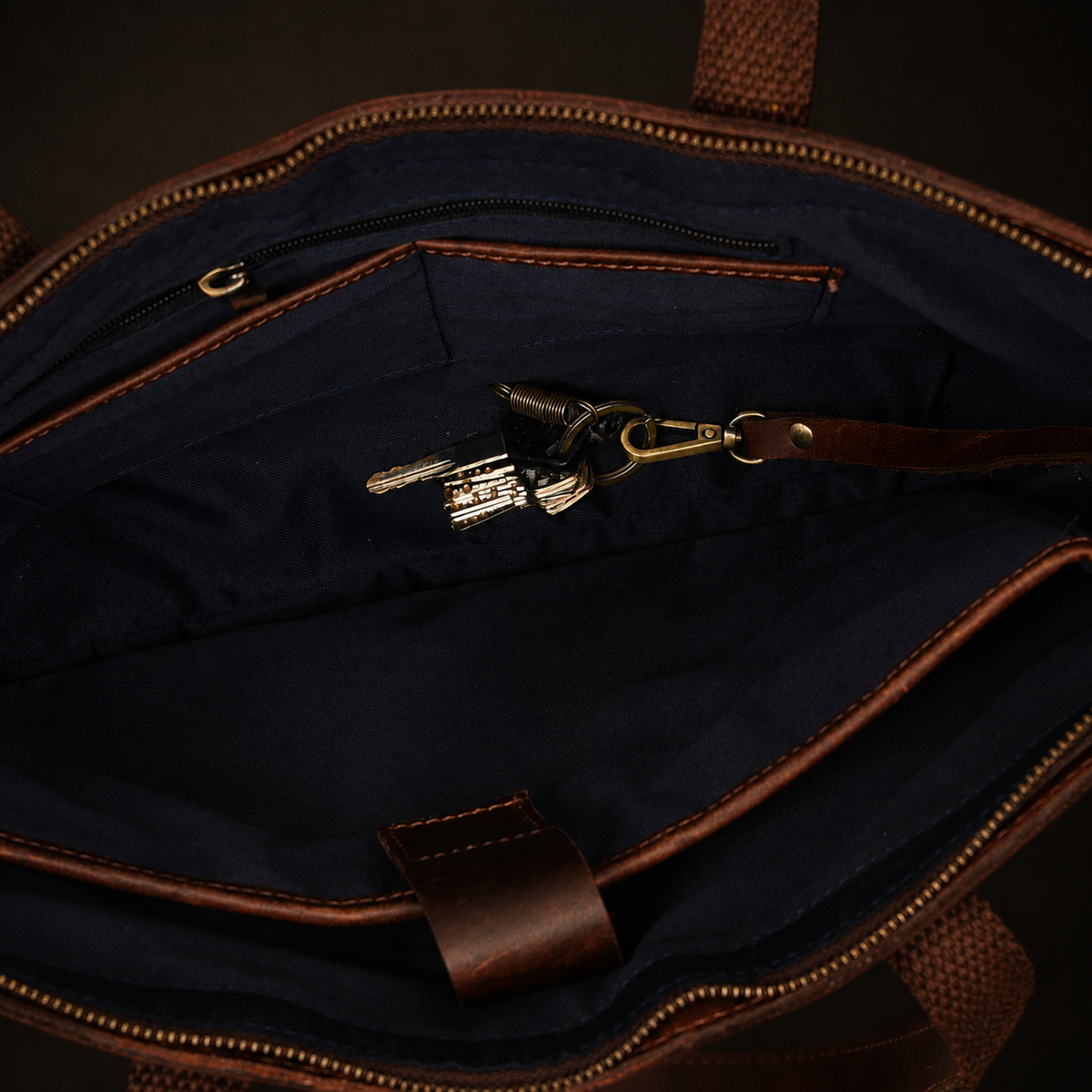 Sac cabas classique en cuir marron