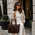 Sac cabas classique en cuir marron
