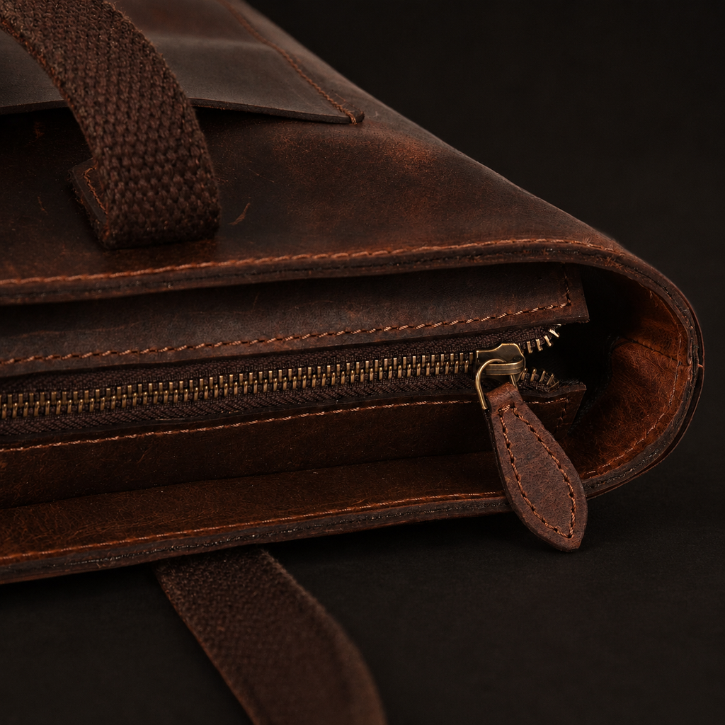 Sac cabas classique en cuir marron