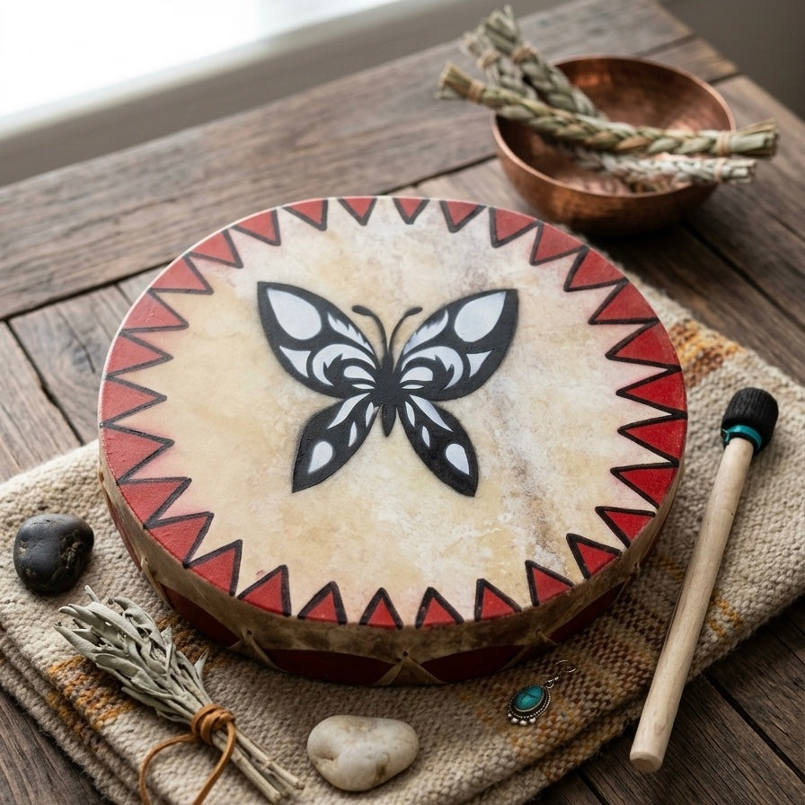 Tambourin à main 12" Papillon
