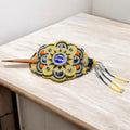 Barrette multicolore vert foncé avec plaque (34)