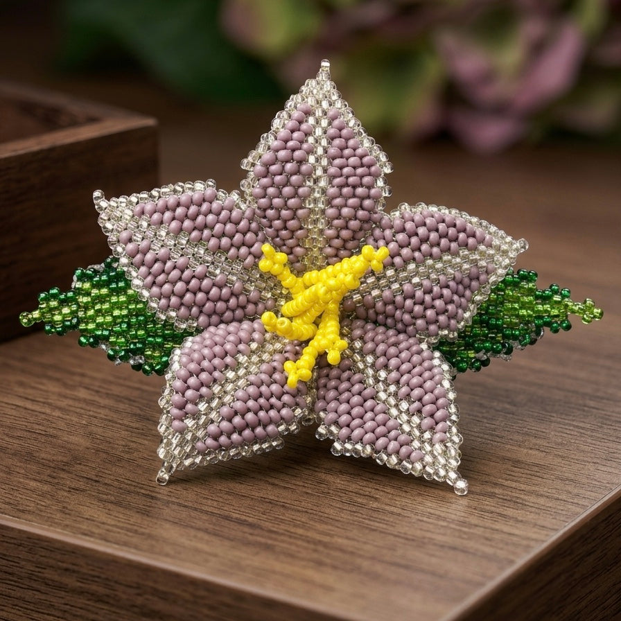 Barrette à cheveux perlée Dusty Lavender Ember Bloom