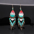 Boucles d'oreilles larmées vieilles tribus de petite taille, rouges et turquoises, de style sud-ouest