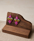 Boucles d'oreilles papillon perlées (rose)