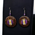 Boucles d'oreilles rondes en bois peint jaune OLDTRIBES™