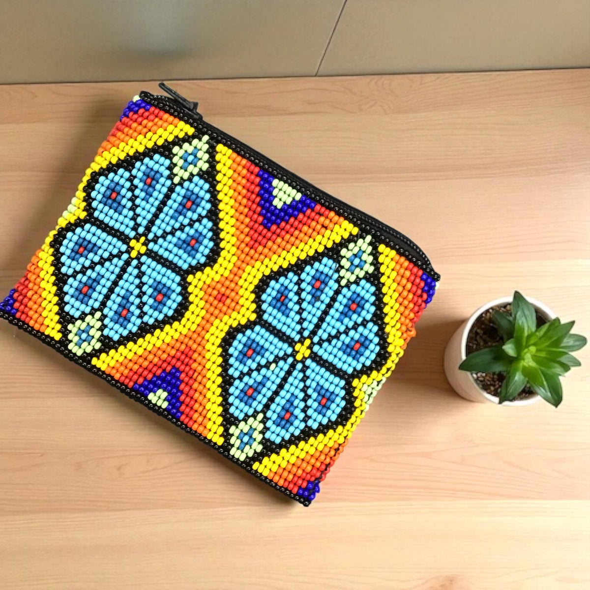 Porte-monnaie perlé en forme de fleur OLDTRIBES™
