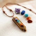 Pendentif Unisexe Chakra Épée Naturelle Marron