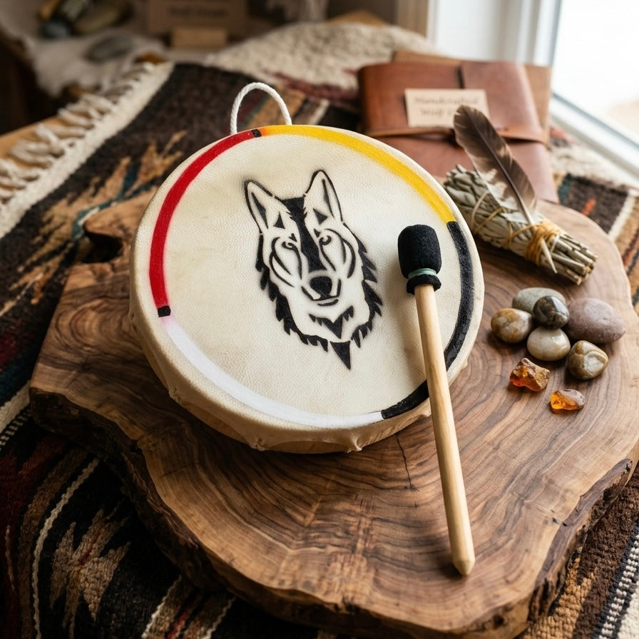 Tambour à main Loup 8"