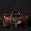 Le sac de voyage The Voyager Duffle en cuir pleine fleur vieilli marron