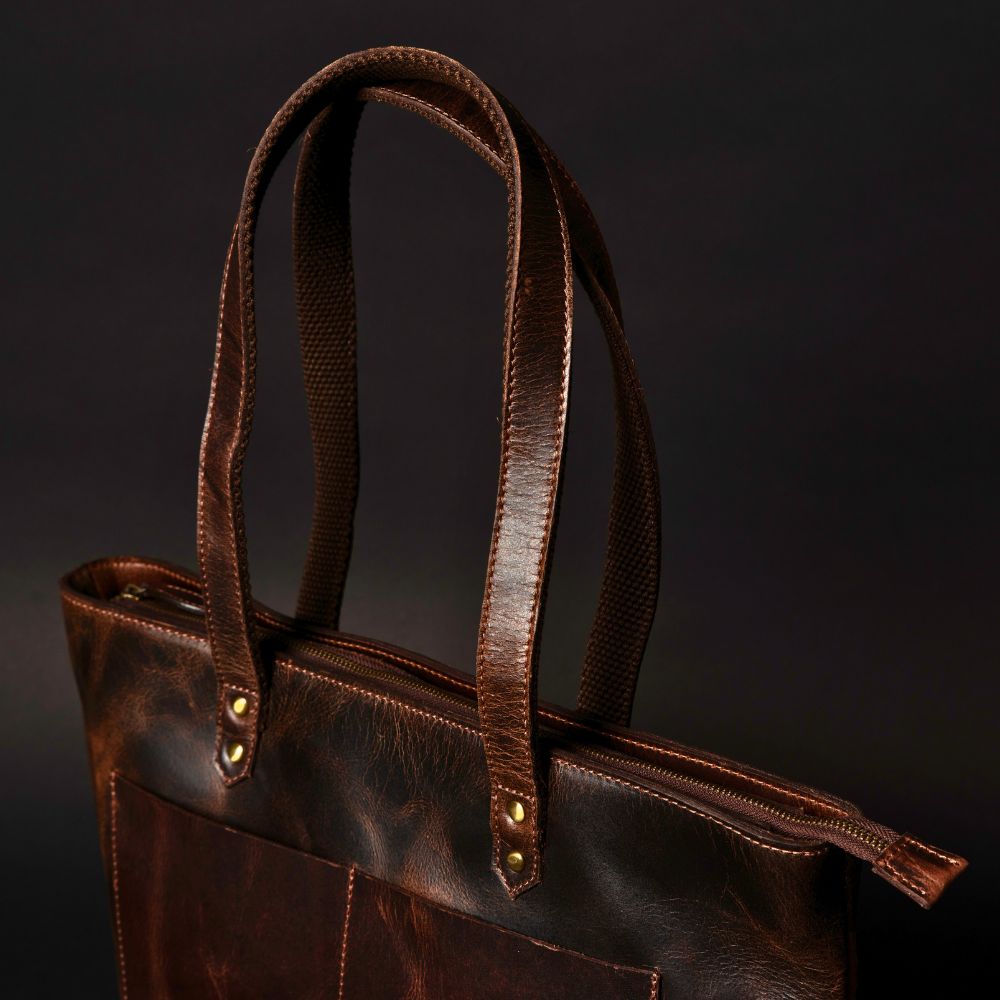 Sac cabas classique en cuir marron