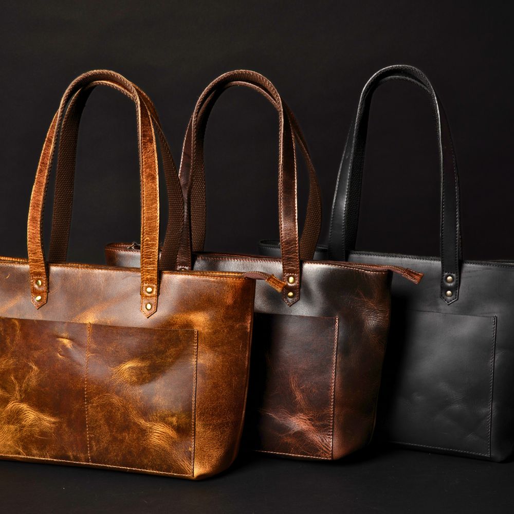 Sac cabas classique en cuir marron
