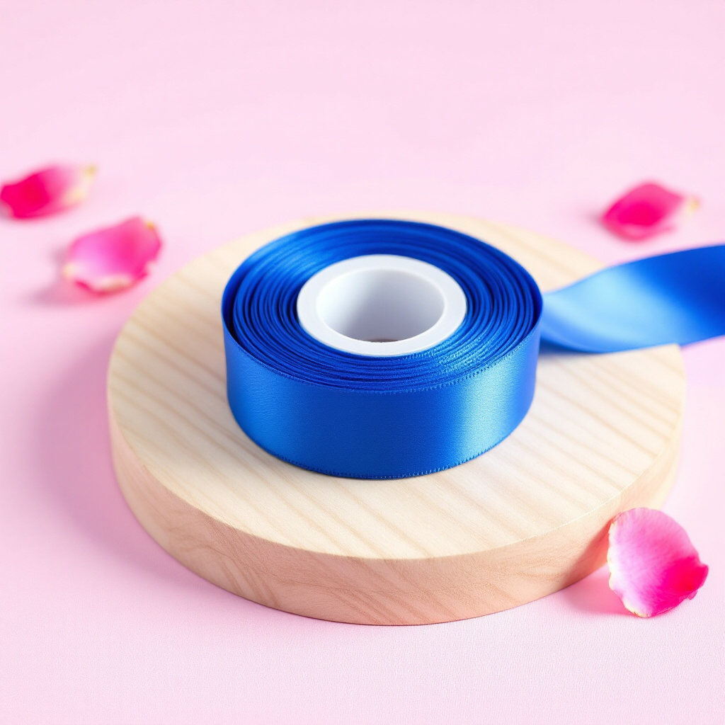 Satin Ribbon Double Face-Blue #329- 3.8 cm Wide