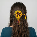 Pince à cheveux Perles Colibri Fleur d'Érable Jaune