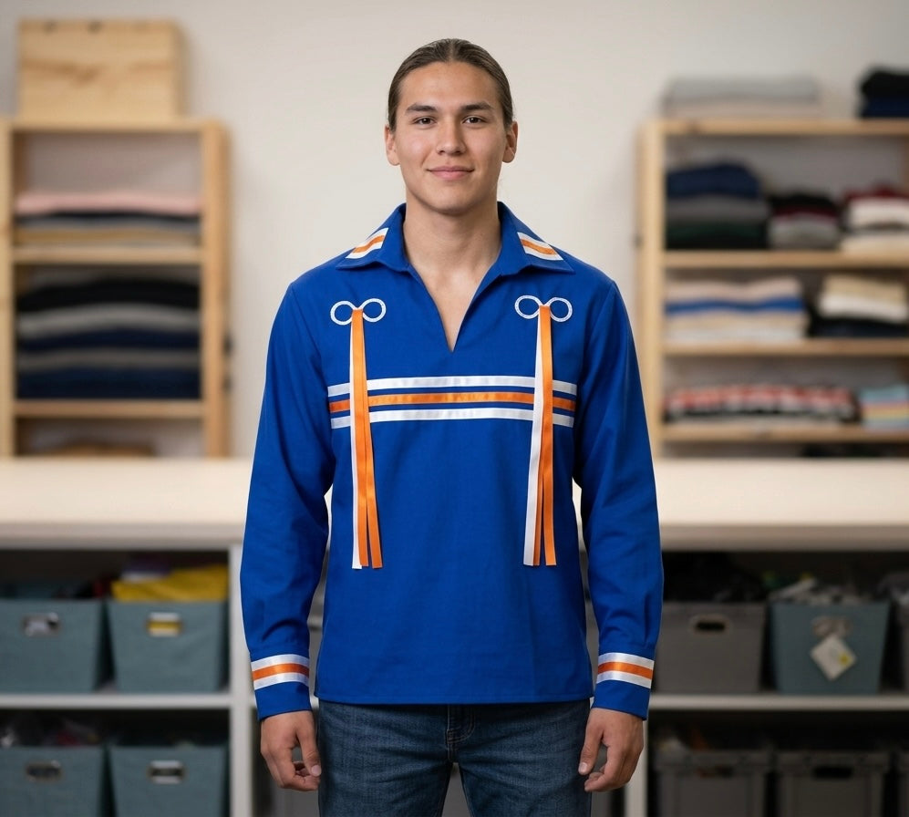 Chemise ruban bleu (nœud)
