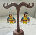Poupée Kachina Amérindienne Femme OldTribes™ (Jaune Bleu)