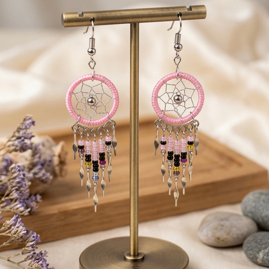 Boucles d'oreilles Attrape-rêves Roses OLDTRIBES™