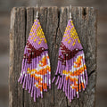 Boucles d'oreilles perlées « Danseuse Ciel Violet »