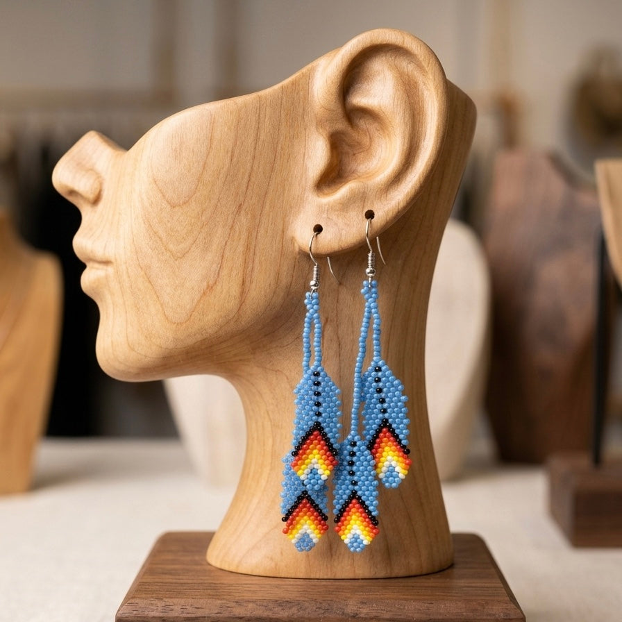 Boucles d'oreilles en plumes bleu clair OldTribes™