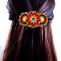 Barrettes perlées rouges amérindiennes