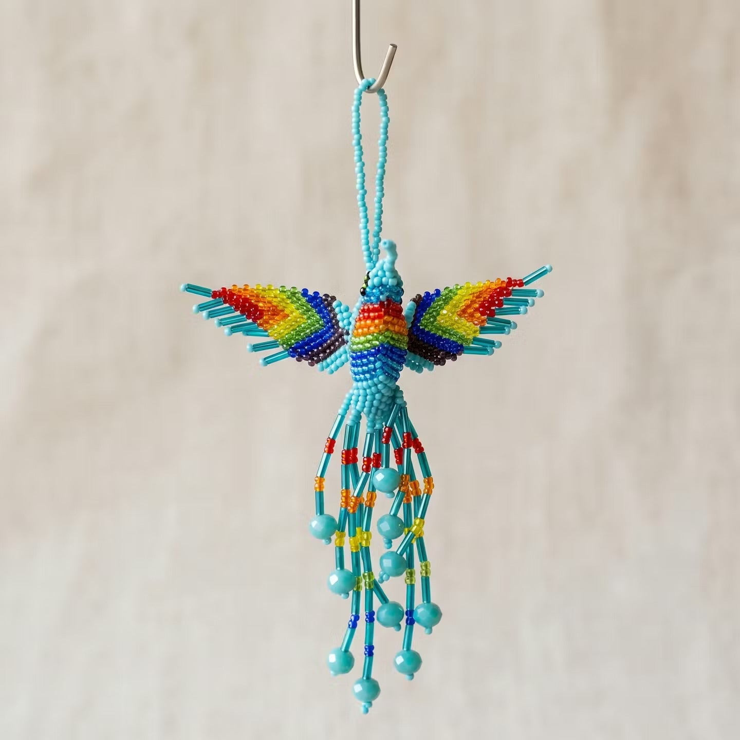 Turquoise Beaded Humming Bird