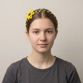 Serre-tête perlé avec fleur jaune