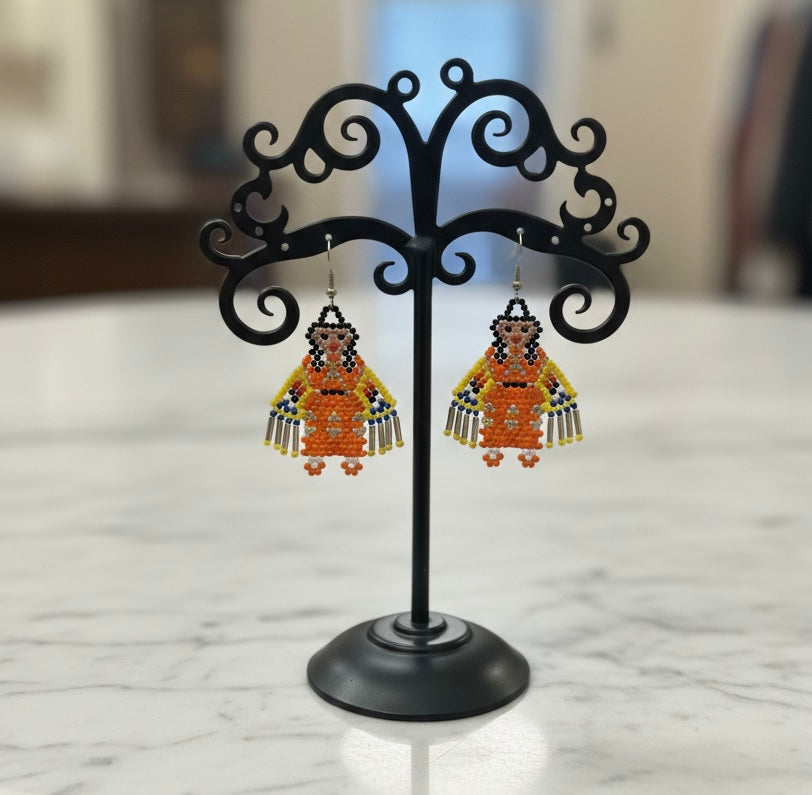 OldTribes™ Poupée Kachina Amérindienne Fille Femme (Orange)