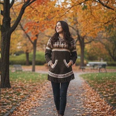 OLDTRIBES™ Gilet femme en alpaga marron