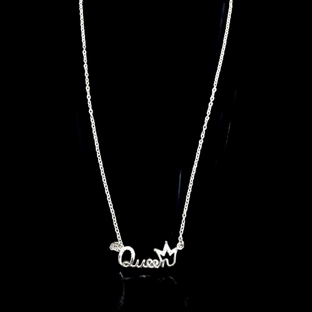 Pendentifs Collier en Acier Inoxydable Reine avec Longue Chaîne