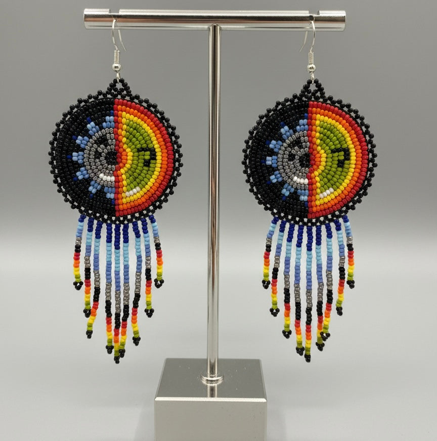 Frange Perles Soleil & Lune Noirs