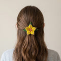 Barrette à cheveux perlée Yellow Ember Bloom