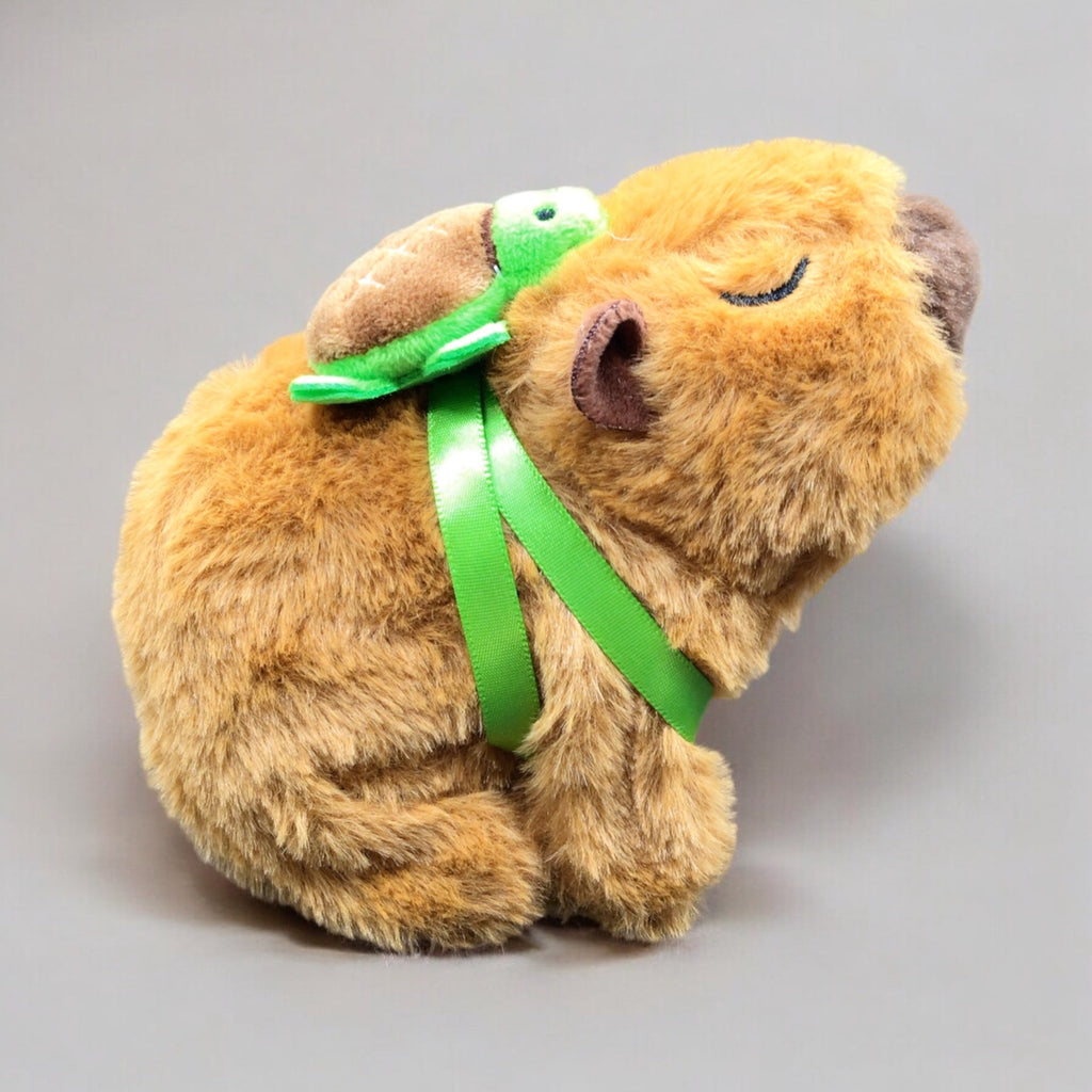 Peluche de capybara électrique interactive avec sac à dos tortue