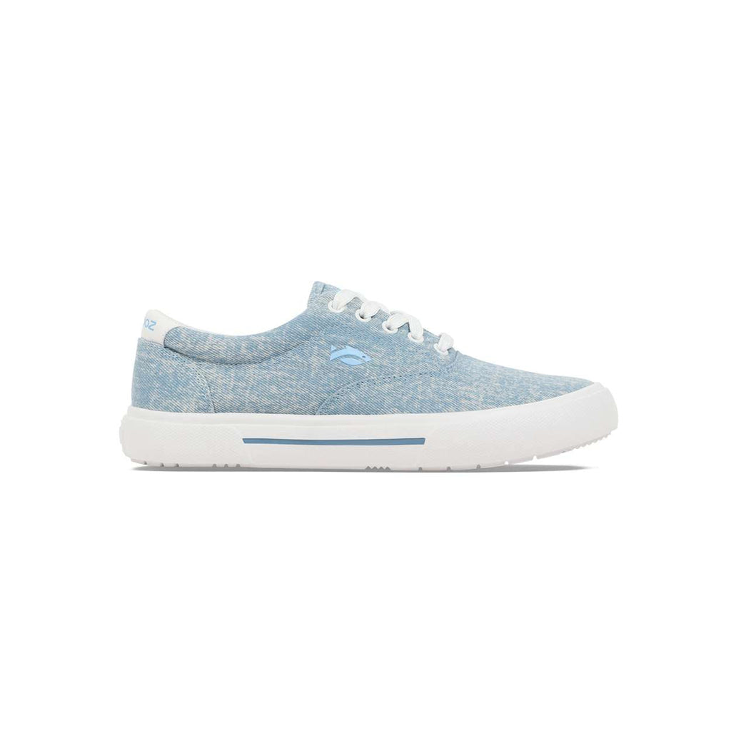 Fishooz Women's Sunwashed Lace Denim/White