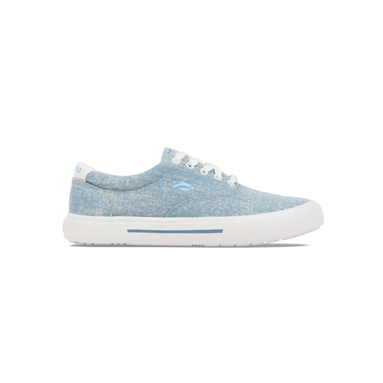 Fishooz Women's Sunwashed Lace Denim/White