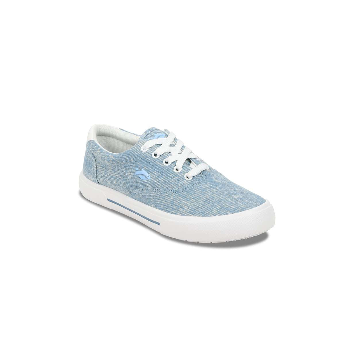 Fishooz Women's Sunwashed Lace Denim/White