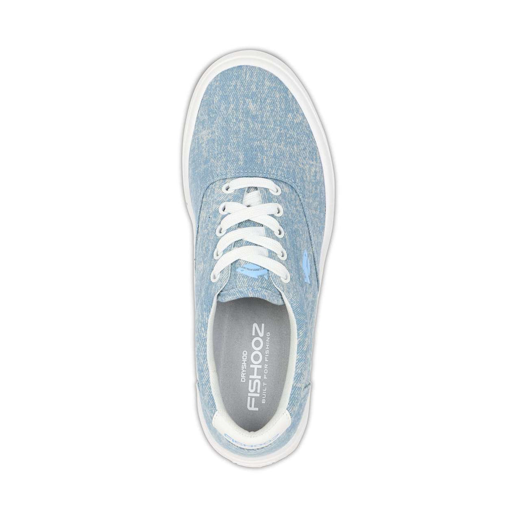 Fishooz Women's Sunwashed Lace Denim/White